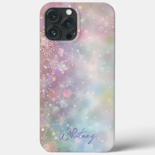 Sneeuwvlokpatroon in zachte pastelkleuren Bokeh Case-Mate iPhone Case