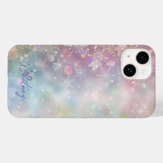 Sneeuwvlokpatroon in zachte pastelkleuren Bokeh Case-Mate iPhone Case (Achterkant (horizontaal))