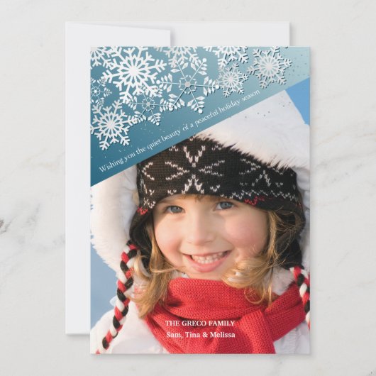 Sneeuwvlokpatroon Kerstkaart (Voorkant)
