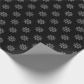 Sneeuwvlokpatroon Kerstvakantie Zwart Wit Cadeaupapier (Hoek)