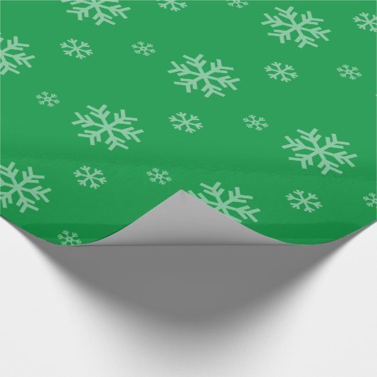 Sneeuwvlokpatroon Modern Winter Vakantie Groen Cadeaupapier (Hoek)