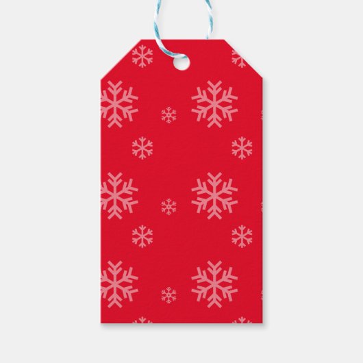 Sneeuwvlokpatroon Moderne Wintervakantie Cadeaulabel (Voorkant)