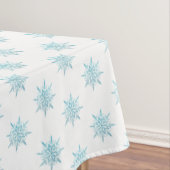 Sneeuwvlokpatroon op wit tafelkleed (Voorbeeld)