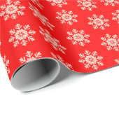 sneeuwvlokpatroon | Red en White Cadeaupapier (Rol Hoek)