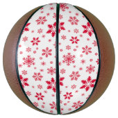 Sneeuwvlokpatroon, Rode sneeuwvlokken, Sneeuw, Wit Basketbal (Verticaal)