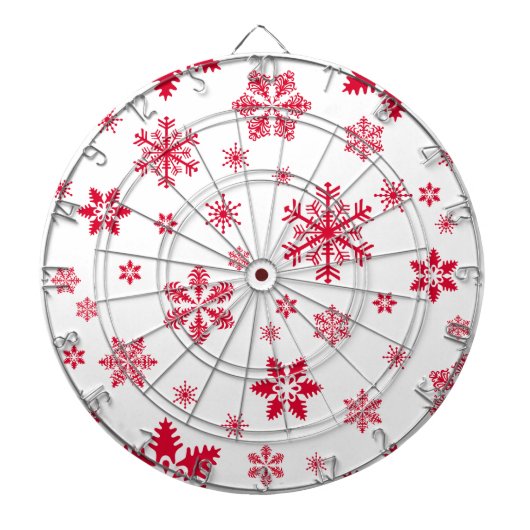 Sneeuwvlokpatroon, Rode sneeuwvlokken, Sneeuw, Wit Dartbord (Voorkant)