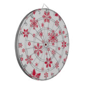 Sneeuwvlokpatroon, Rode sneeuwvlokken, Sneeuw, Wit Dartbord (Voorkant Links)
