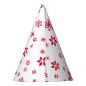 Sneeuwvlokpatroon, Rode sneeuwvlokken, Sneeuw, Wit Feesthoedjes (Achterkant)