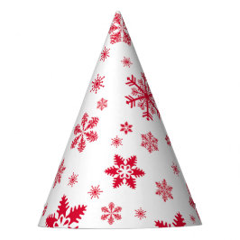 Sneeuwvlokpatroon, Rode sneeuwvlokken, Sneeuw, Wit Feesthoedjes