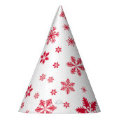 Sneeuwvlokpatroon, Rode sneeuwvlokken, Sneeuw, Wit Feesthoedjes (Links)