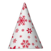 Sneeuwvlokpatroon, Rode sneeuwvlokken, Sneeuw, Wit Feesthoedjes (Rechts)