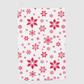 Sneeuwvlokpatroon, Rode sneeuwvlokken, Sneeuw, Wit Golfhanddoek (Voorkant)