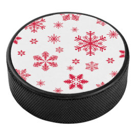 Sneeuwvlokpatroon, Rode sneeuwvlokken, Sneeuw, Wit Hockey Puck