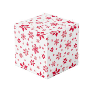 Sneeuwvlokpatroon, Rode sneeuwvlokken, Sneeuw, Wit Kubus