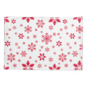 Sneeuwvlokpatroon, Rode sneeuwvlokken, Sneeuw, Wit Kussensloop (Achterkant)