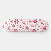 Sneeuwvlokpatroon, Rode sneeuwvlokken, Sneeuw, Wit Persoonlijk Skateboard (Horizontaal)