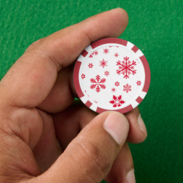 Sneeuwvlokpatroon, Rode sneeuwvlokken, Sneeuw, Wit Poker Chips