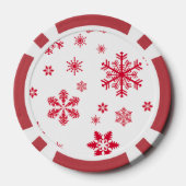 Sneeuwvlokpatroon, Rode sneeuwvlokken, Sneeuw, Wit Poker Chips (Achterkant)