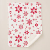 Sneeuwvlokpatroon, Rode sneeuwvlokken, Sneeuw, Wit Sherpa Deken (Voorkant)