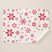 Sneeuwvlokpatroon, Rode sneeuwvlokken, Sneeuw, Wit Sherpa Deken (Voorkant (horizontaal))