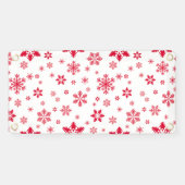 Sneeuwvlokpatroon, Rode sneeuwvlokken, Sneeuw, Wit Spandoek (Horizontaal)