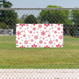 Sneeuwvlokpatroon, Rode sneeuwvlokken, Sneeuw, Wit Spandoek