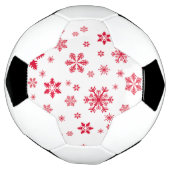 Sneeuwvlokpatroon, Rode sneeuwvlokken, Sneeuw, Wit Voetbal (Gedraaid)