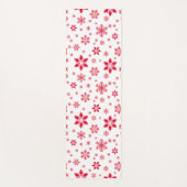 Sneeuwvlokpatroon, Rode sneeuwvlokken, Sneeuw, Wit Yogamat (Voorkant)