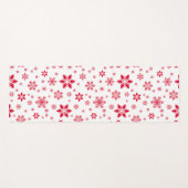 Sneeuwvlokpatroon, Rode sneeuwvlokken, Sneeuw, Wit Yogamat (Voorkant (horizontaal))