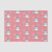  sneeuwvlokpatroon Roos tissuepapier (Voorkant)