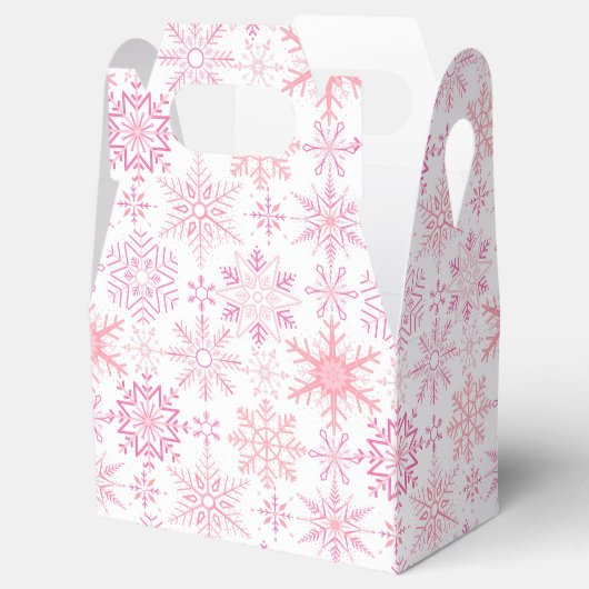 Sneeuwvlokpatroon Roze Bedankdoosjes (Geopend)