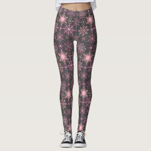 Sneeuwvlokpatroon Roze D Grijs BG Leggings