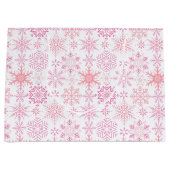 Sneeuwvlokpatroon Roze Groot Cadeauzakje (Voorkant)