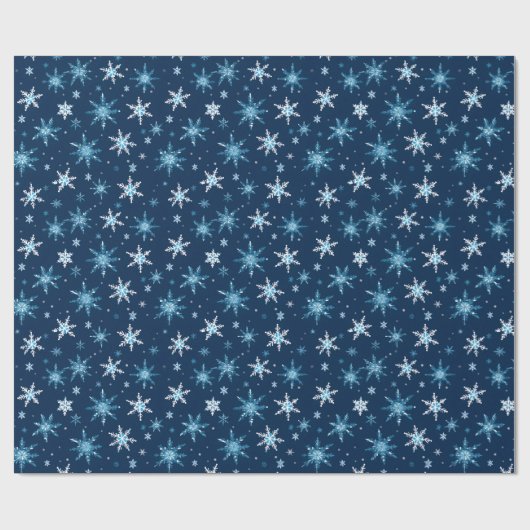 Sneeuwvlokpatroon Sneeuw Kerstmis Sneeuwvlokken Wi Cadeaupapier (Vlak)
