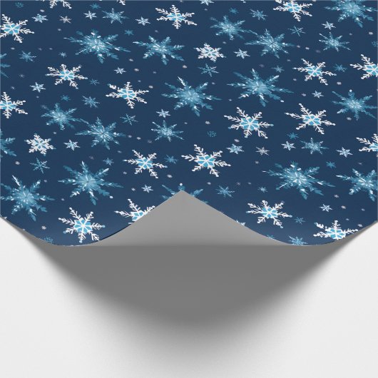 Sneeuwvlokpatroon Sneeuw Kerstmis Sneeuwvlokken Wi Cadeaupapier (Hoek)