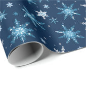 Sneeuwvlokpatroon Sneeuw Kerstmis Sneeuwvlokken Wi Cadeaupapier (Rol Hoek)