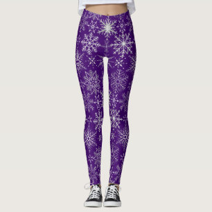 Sneeuwvlokpatroon Wit. D PAARSE BG Leggings