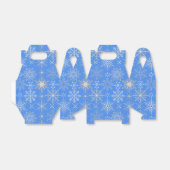 Sneeuwvlokpatroon Wit. Lichtblauw BG Bedankdoosjes (Uitgevouwen)