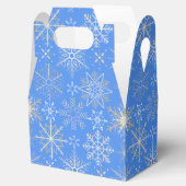 Sneeuwvlokpatroon Wit. Lichtblauw BG Bedankdoosjes (Geopend)
