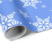 Sneeuwvlokpatroon, Witte sneeuwvlokken, Sneeuw, Bl Cadeaupapier (Rol Hoek)