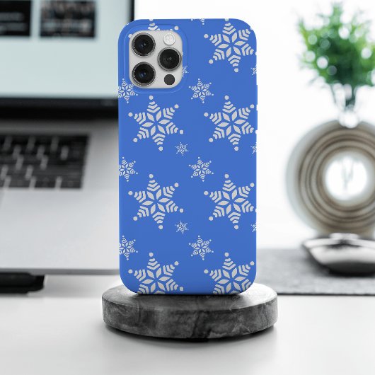 Sneeuwvlokpatroon, Witte sneeuwvlokken, Sneeuw, Bl Case-Mate iPhone Case