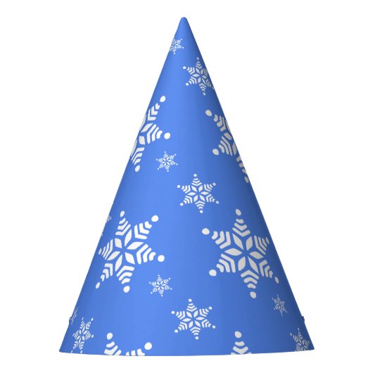 Sneeuwvlokpatroon, Witte sneeuwvlokken, Sneeuw, Bl Feesthoedjes (Voorkant)