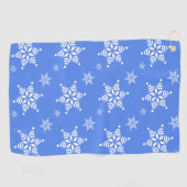 Sneeuwvlokpatroon, Witte sneeuwvlokken, Sneeuw, Bl Golfhanddoek (Horizontaal)