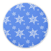 Sneeuwvlokpatroon, Witte sneeuwvlokken, Sneeuw, Bl Keramische Knop (Voorkant)