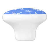 Sneeuwvlokpatroon, Witte sneeuwvlokken, Sneeuw, Bl Keramische Knop (Zijkant)