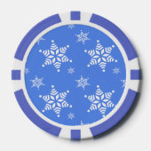 Sneeuwvlokpatroon, Witte sneeuwvlokken, Sneeuw, Bl Poker Chips (Voorkant)