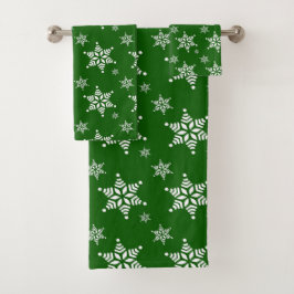 Sneeuwvlokpatroon, Witte sneeuwvlokken, Sneeuw, Gr Bad Handdoek