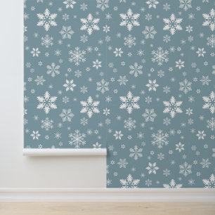 Sneeuwvlokpatroon, Witte Sneeuwvlokken, Sneeuw, Gr Behang