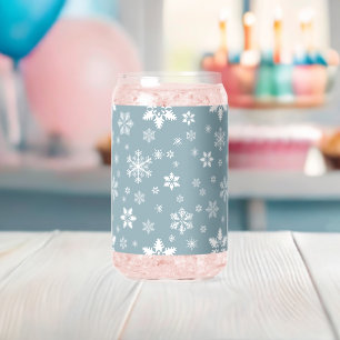 Sneeuwvlokpatroon, Witte sneeuwvlokken, Sneeuw, Gr Blikvorm Glas
