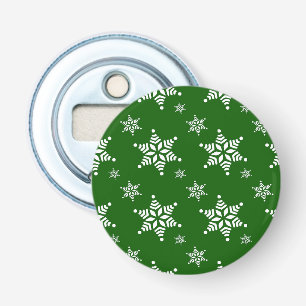 Sneeuwvlokpatroon, Witte sneeuwvlokken, Sneeuw, Gr Button Flesopener